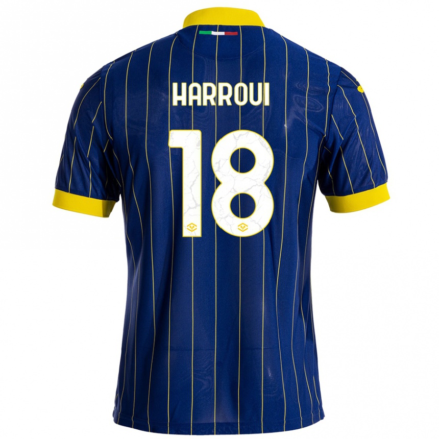 Mujer Fútbol Camiseta Abdou Harroui #18 Azul Amarillo 1ª Equipación 2024/25 México