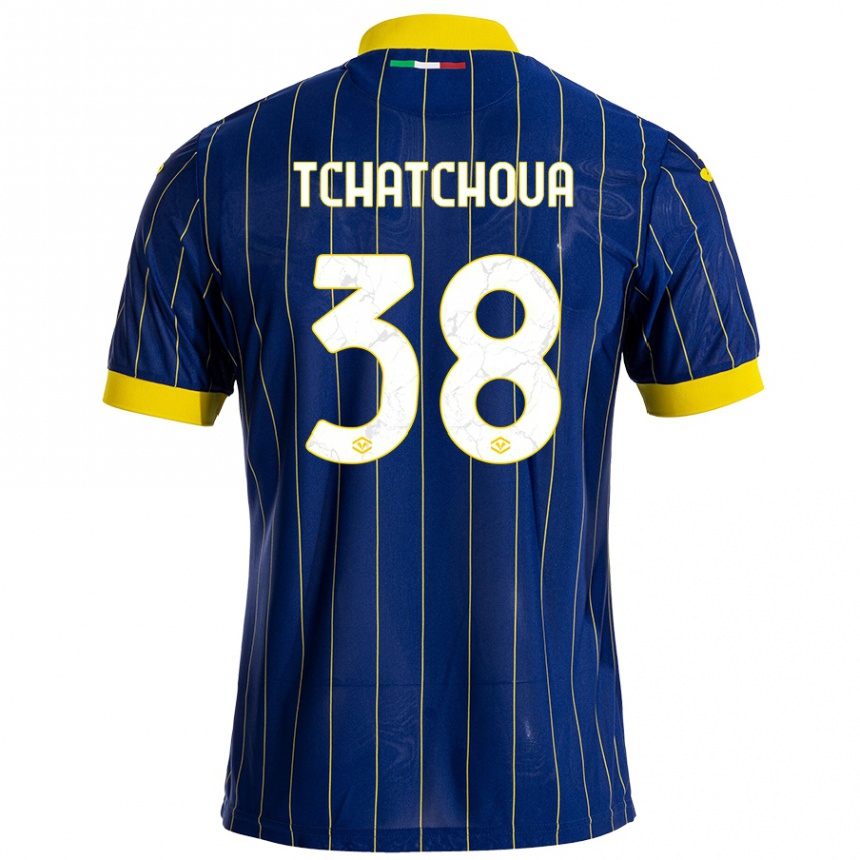 Mujer Fútbol Camiseta Jackson Tchatchoua #38 Azul Amarillo 1ª Equipación 2024/25 México