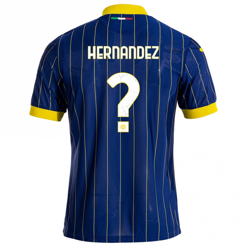 Mujer Fútbol Camiseta Joaquin Hernandez #0 Azul Amarillo 1ª Equipación 2024/25 México