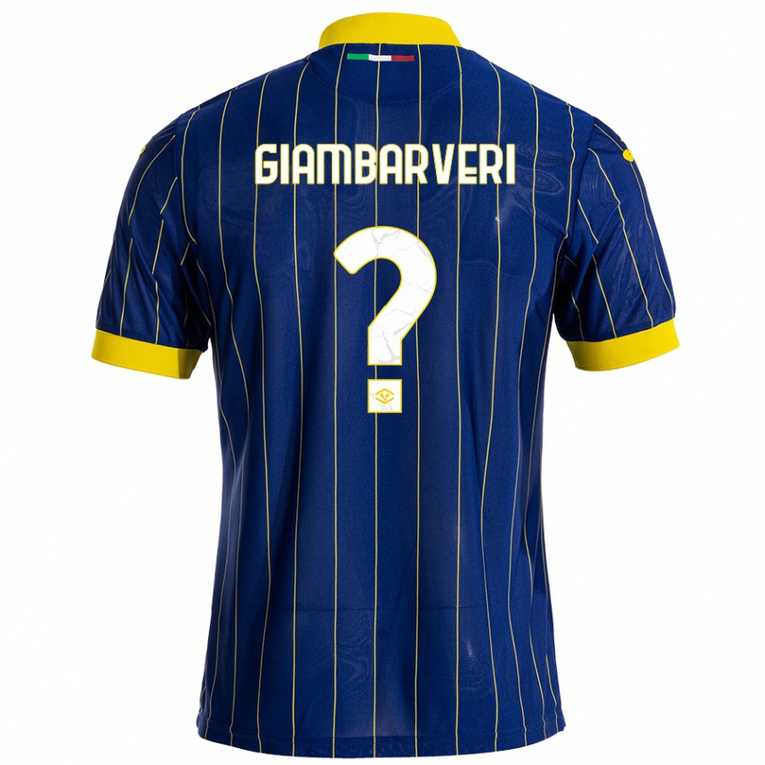 Mujer Fútbol Camiseta Mattia Giambarveri #0 Azul Amarillo 1ª Equipación 2024/25 México