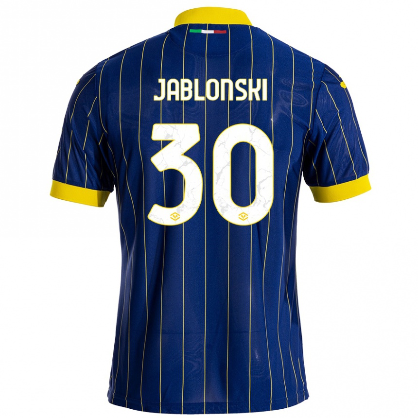 Mujer Fútbol Camiseta Darvin Jablonski #30 Azul Amarillo 1ª Equipación 2024/25 México