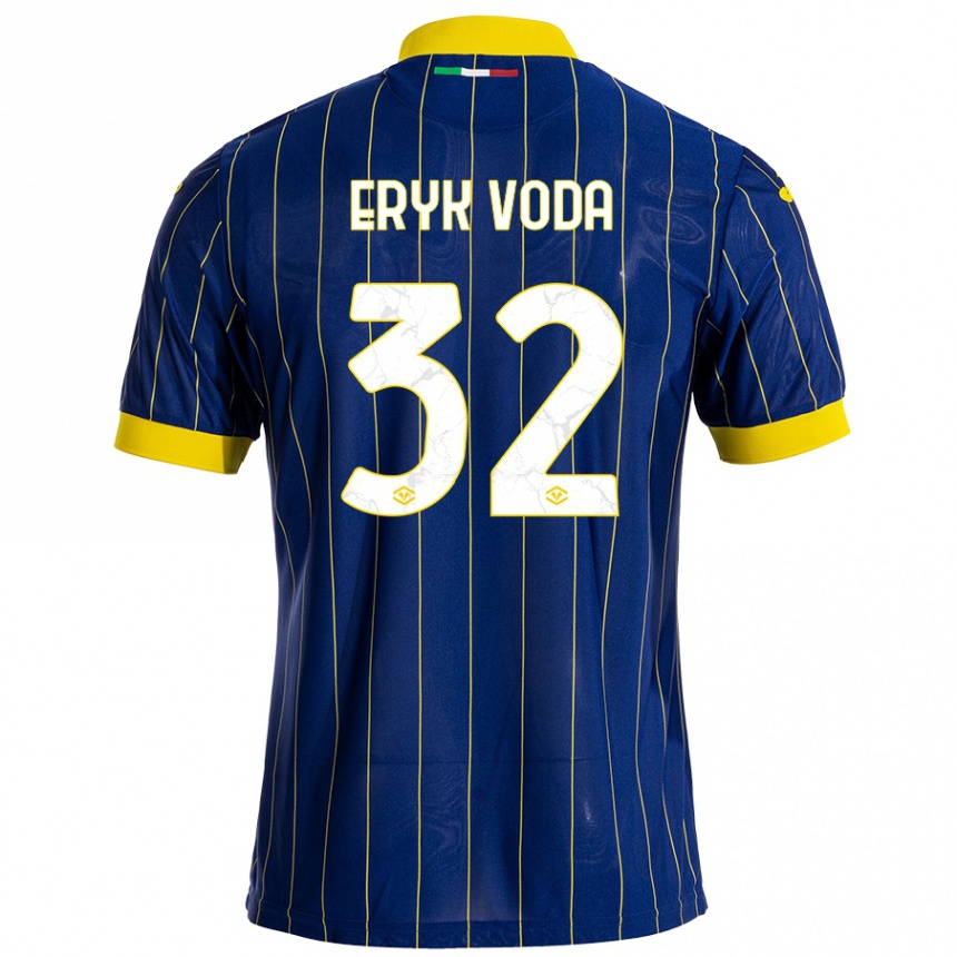 Mujer Fútbol Camiseta Andrei Eryk Voda #32 Azul Amarillo 1ª Equipación 2024/25 México