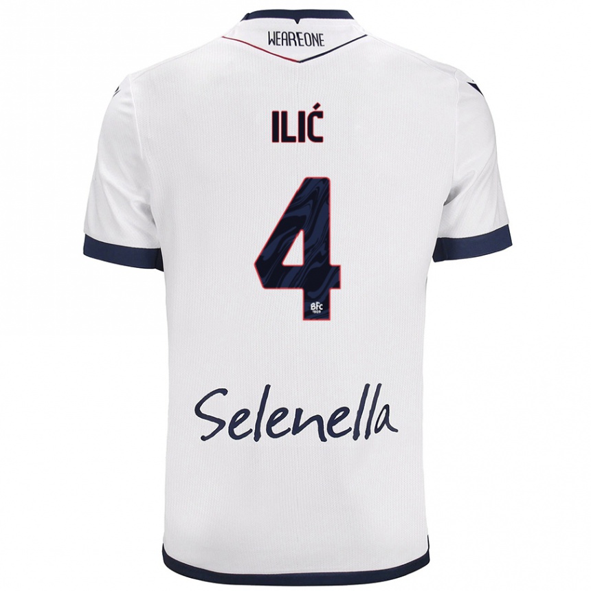 Mujer Fútbol Camiseta Mihajlo Ilić #4 Blanco Azul Real 2ª Equipación 2024/25 México