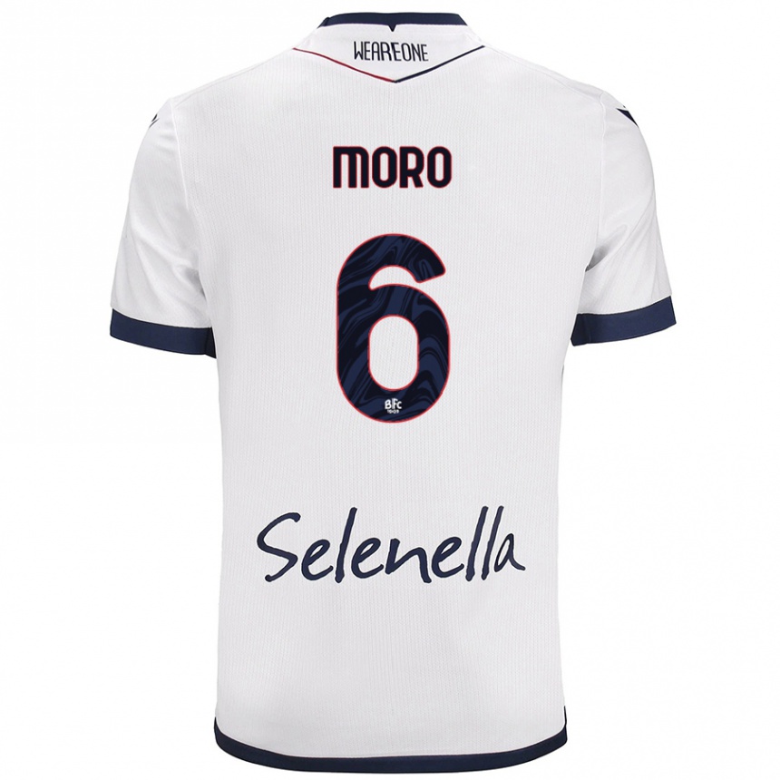 Mujer Fútbol Camiseta Nikola Moro #6 Blanco Azul Real 2ª Equipación 2024/25 México