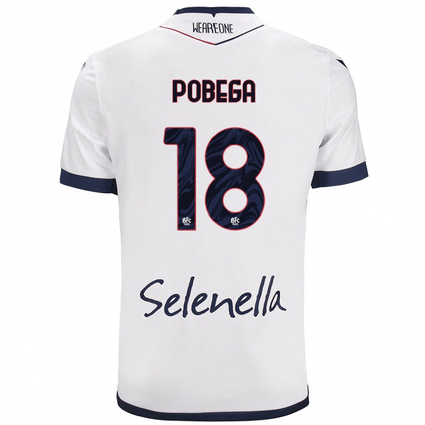 Mujer Fútbol Camiseta Tommaso Pobega #18 Blanco Azul Real 2ª Equipación 2024/25 México