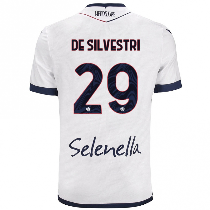 Mujer Fútbol Camiseta Lorenzo De Silvestri #29 Blanco Azul Real 2ª Equipación 2024/25 México