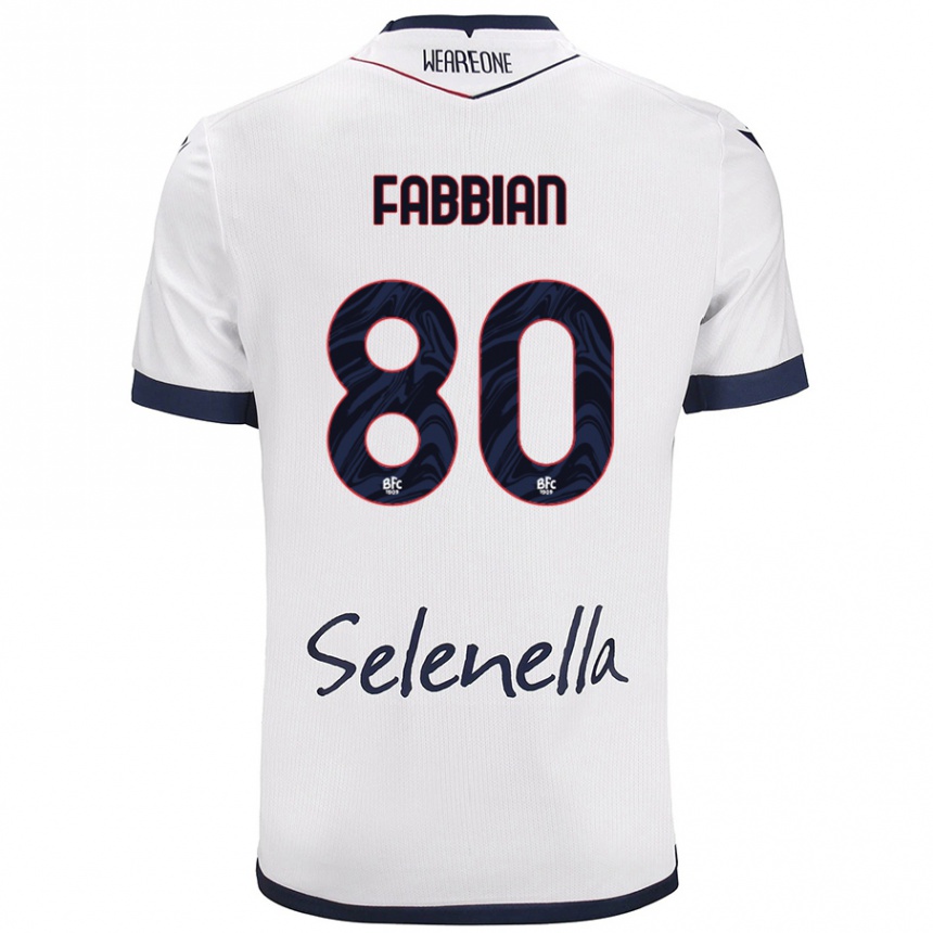 Mujer Fútbol Camiseta Giovanni Fabbian #80 Blanco Azul Real 2ª Equipación 2024/25 México