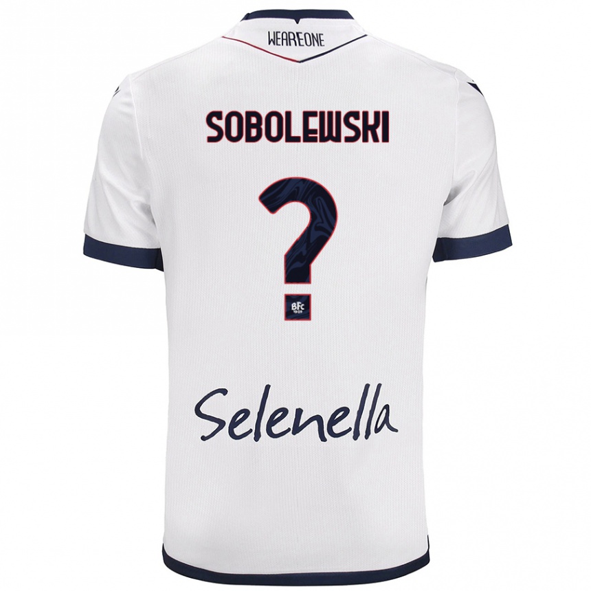 Mujer Fútbol Camiseta Konrad Sobolewski #0 Blanco Azul Real 2ª Equipación 2024/25 México