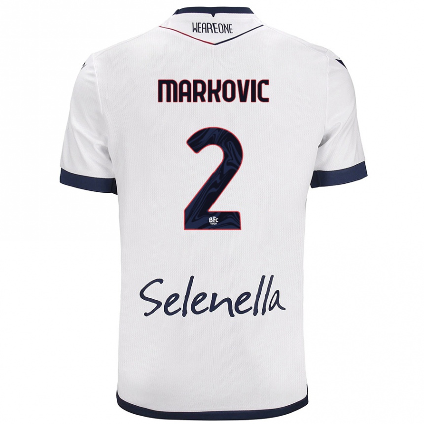 Mujer Fútbol Camiseta Petar Markovic #2 Blanco Azul Real 2ª Equipación 2024/25 México