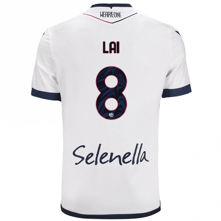 Mujer Fútbol Camiseta Luca Lai #8 Blanco Azul Real 2ª Equipación 2024/25 México