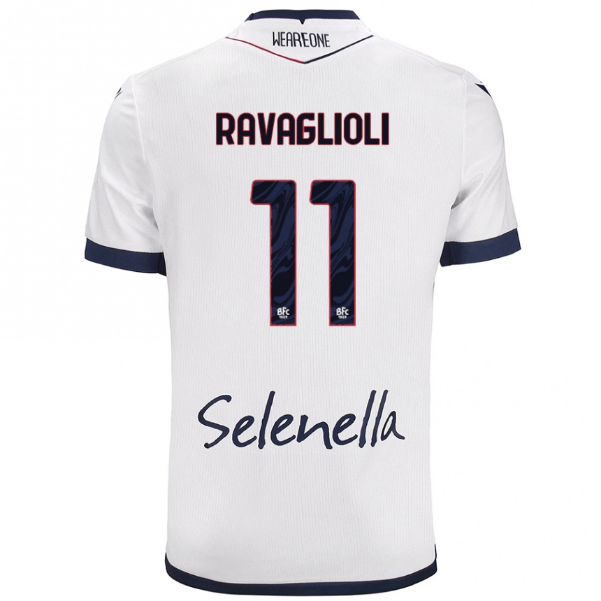 Mujer Fútbol Camiseta Tommaso Ravaglioli #11 Blanco Azul Real 2ª Equipación 2024/25 México