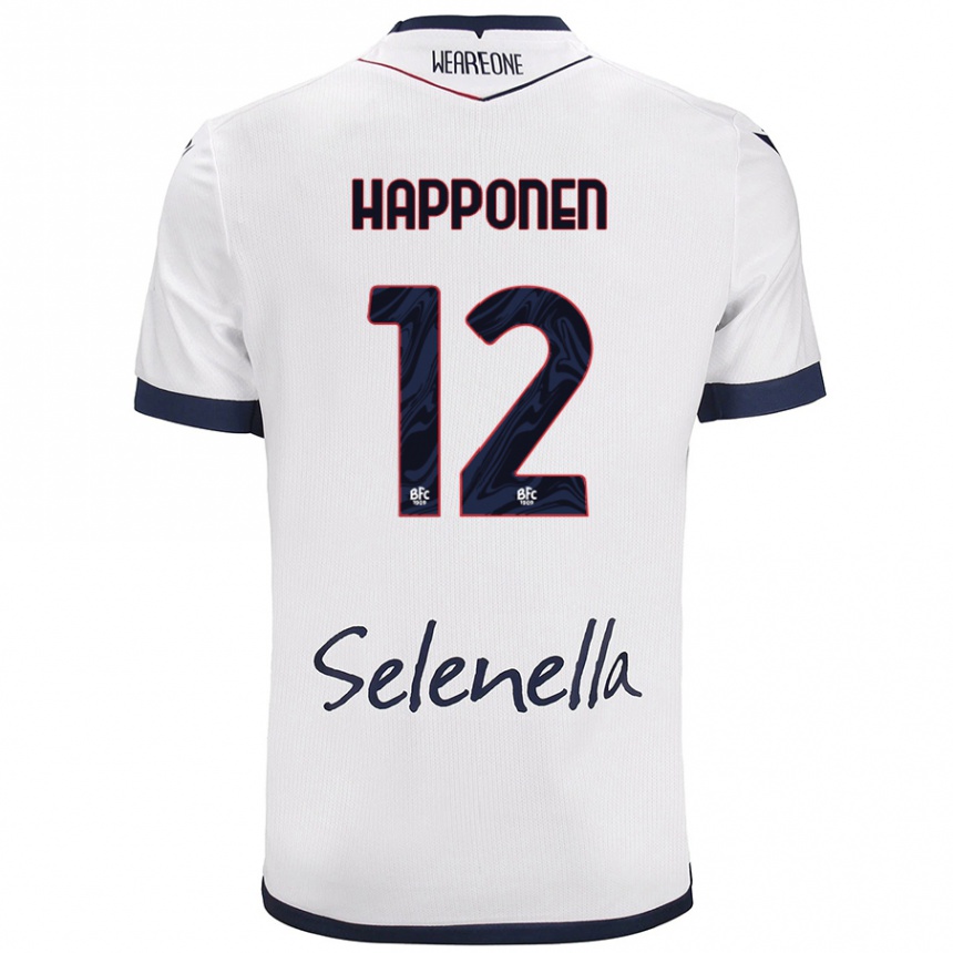 Mujer Fútbol Camiseta Ukko Happonen #12 Blanco Azul Real 2ª Equipación 2024/25 México