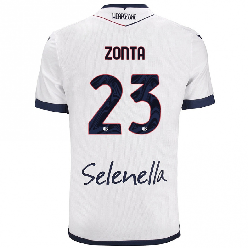 Mujer Fútbol Camiseta Alessandro Zonta #23 Blanco Azul Real 2ª Equipación 2024/25 México