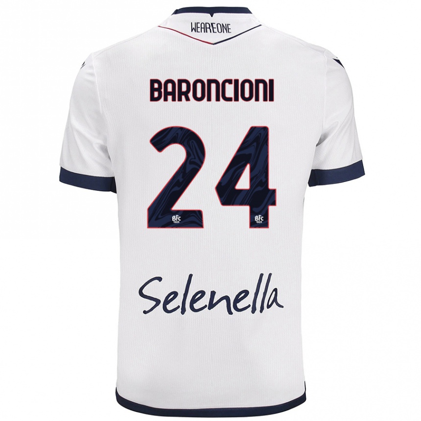 Mujer Fútbol Camiseta Davide Baroncioni #24 Blanco Azul Real 2ª Equipación 2024/25 México