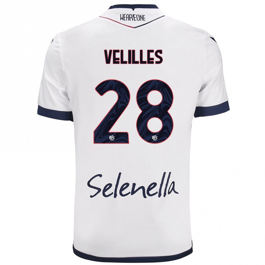 Mujer Fútbol Camiseta Aarón Velilles #28 Blanco Azul Real 2ª Equipación 2024/25 México