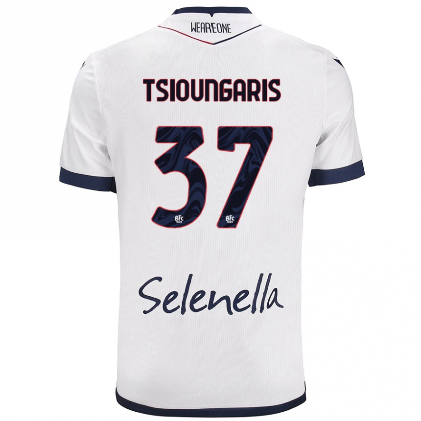 Mujer Fútbol Camiseta Theodoros Tsioungaris #37 Blanco Azul Real 2ª Equipación 2024/25 México