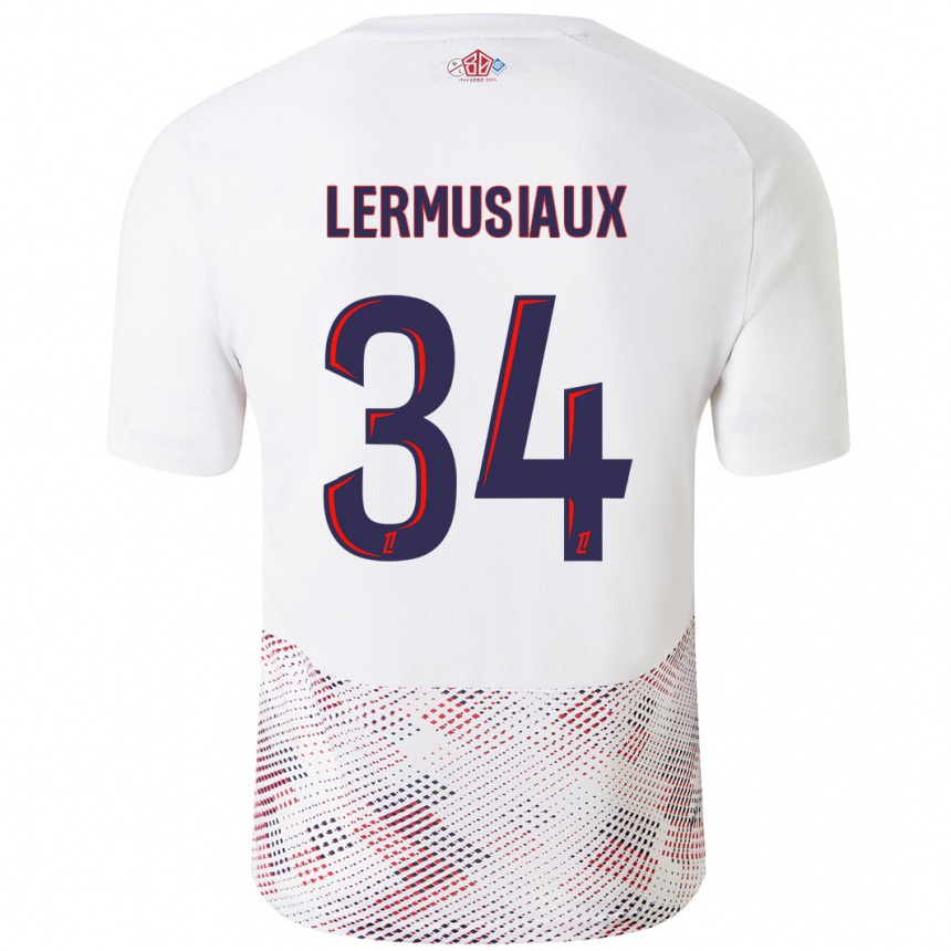 Mujer Fútbol Camiseta Chrystal Lermusiaux #34 Blanco Azul Real 2ª Equipación 2024/25 México