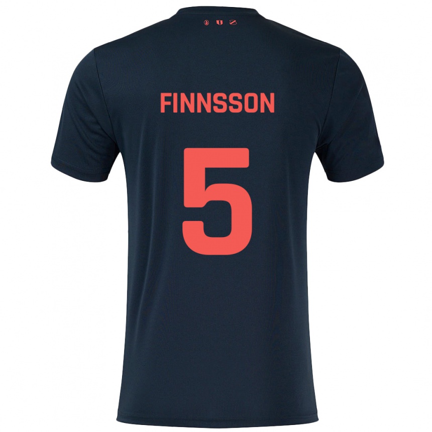 Mujer Fútbol Camiseta Kolbeinn Finnsson #5 Negro Rojo 2ª Equipación 2024/25 México