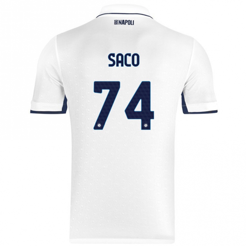 Mujer Fútbol Camiseta Coli Saco #74 Blanco Azul Real 2ª Equipación 2024/25 México