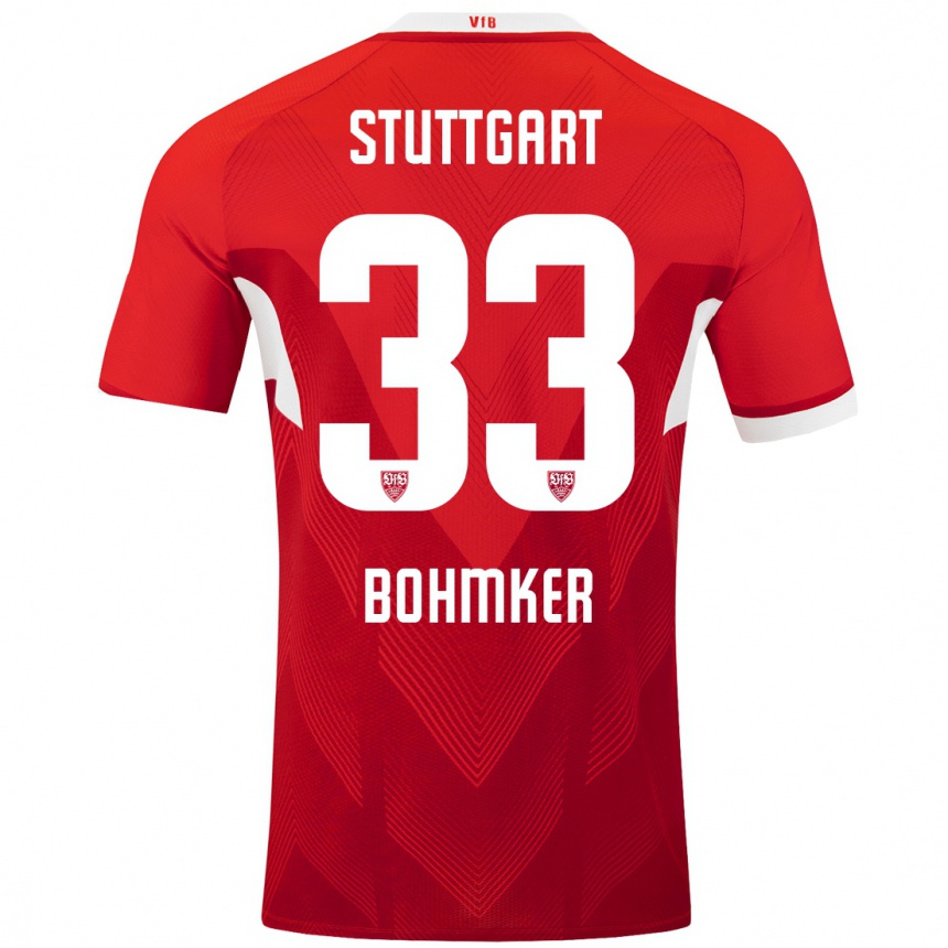 Mujer Fútbol Camiseta Finn Böhmker #33 Rojo Blanco 2ª Equipación 2024/25 México