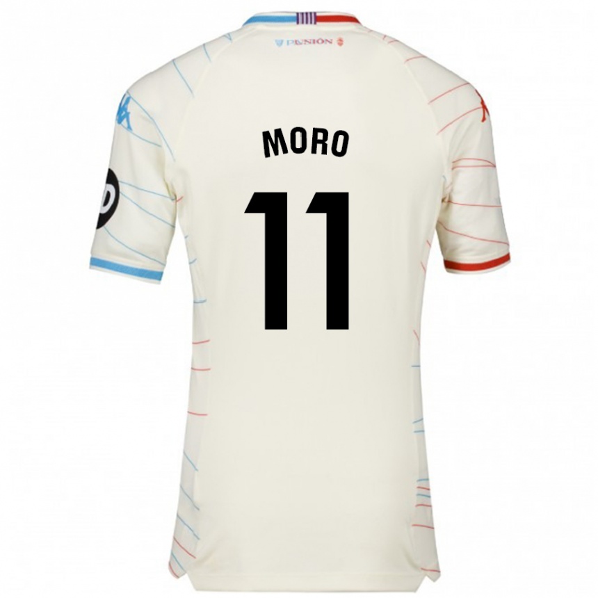 Mujer Fútbol Camiseta Raúl Moro #11 Blanco Rojo Azul 2ª Equipación 2024/25 México