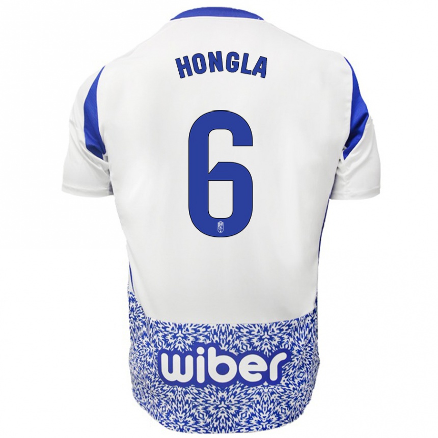 Mujer Fútbol Camiseta Martin Hongla #6 Blanco Azul 2ª Equipación 2024/25 México