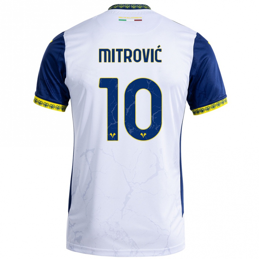 Mujer Fútbol Camiseta Stefan Mitrović #10 Blanco Azul 2ª Equipación 2024/25 México