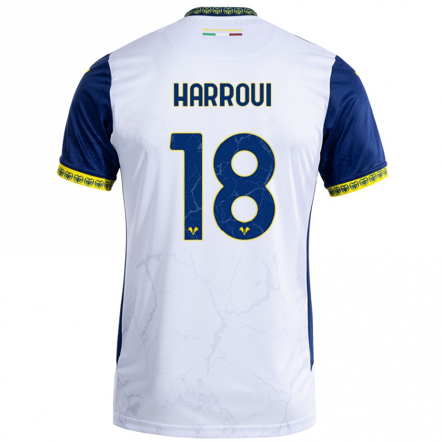 Mujer Fútbol Camiseta Abdou Harroui #18 Blanco Azul 2ª Equipación 2024/25 México