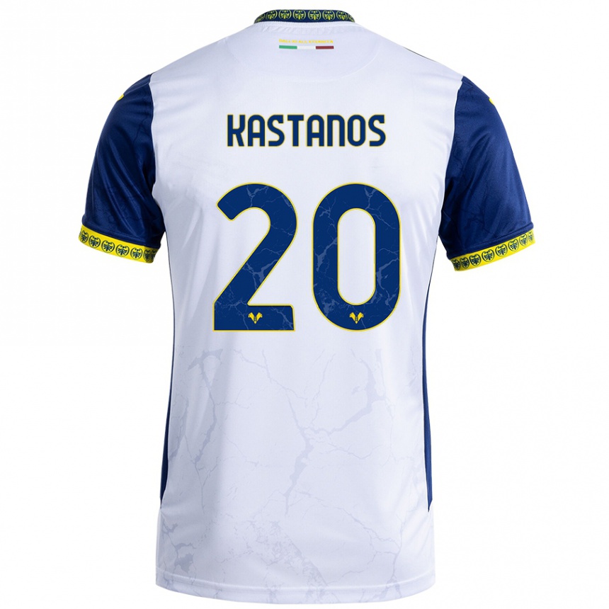 Mujer Fútbol Camiseta Grigoris Kastanos #20 Blanco Azul 2ª Equipación 2024/25 México