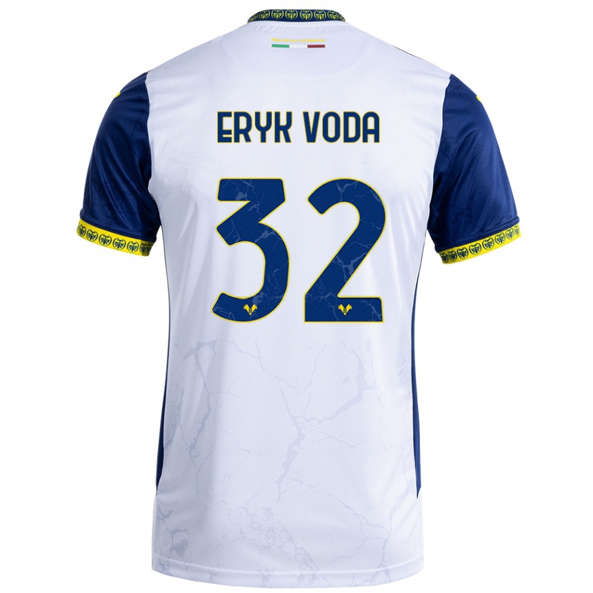 Mujer Fútbol Camiseta Andrei Eryk Voda #32 Blanco Azul 2ª Equipación 2024/25 México