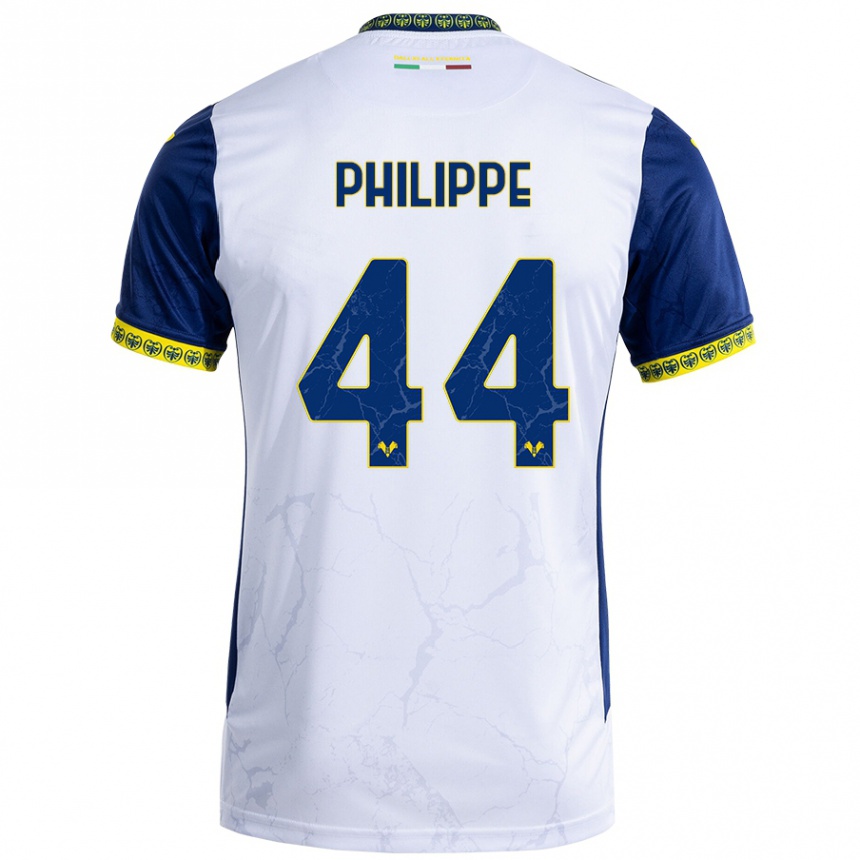 Mujer Fútbol Camiseta Mathis Philippe #44 Blanco Azul 2ª Equipación 2024/25 México