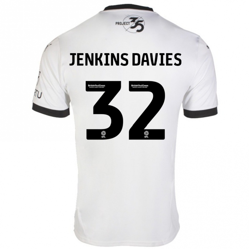 Mujer Fútbol Camiseta Will Jenkins-Davies #32 Blanco Negro 2ª Equipación 2024/25 México