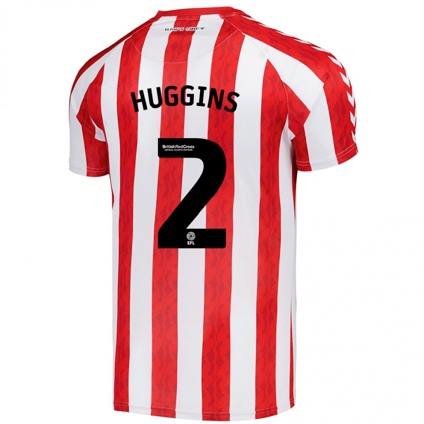 Niño Fútbol Camiseta Niall Huggins #2 Rojo Blanco 1ª Equipación 2024/25 México