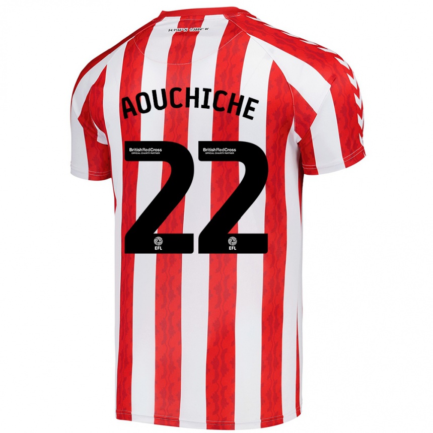 Niño Fútbol Camiseta Adil Aouchiche #22 Rojo Blanco 1ª Equipación 2024/25 México