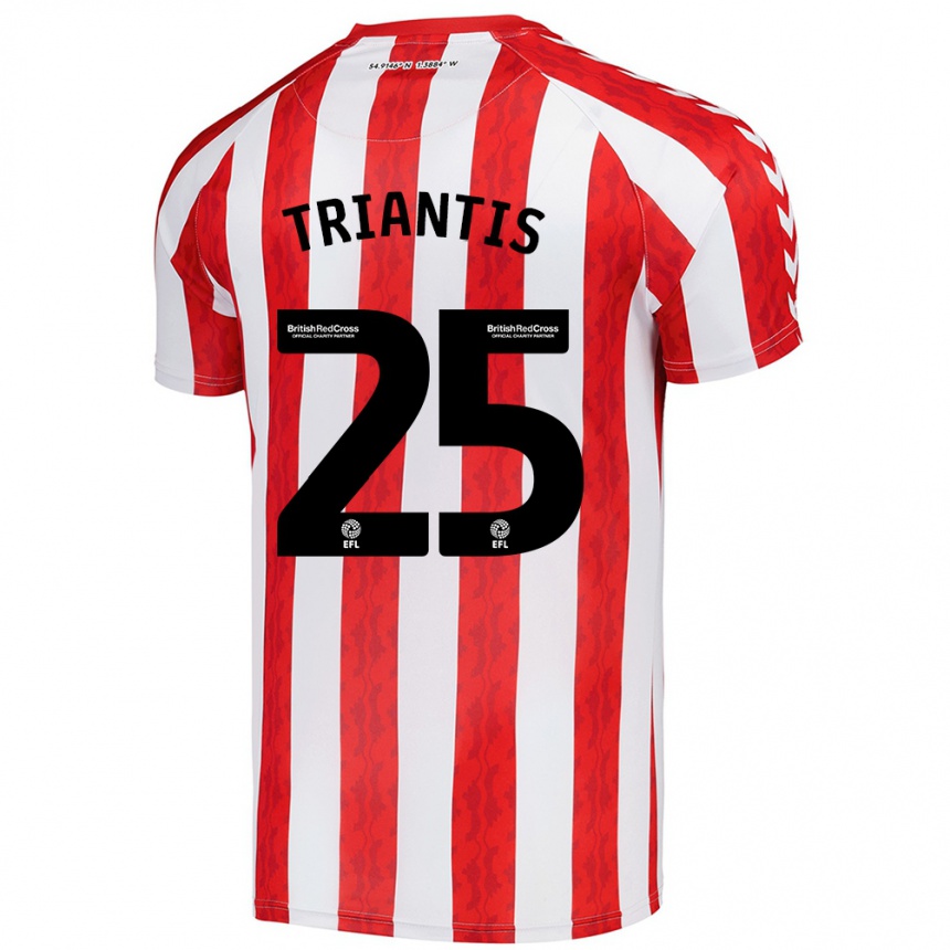 Niño Fútbol Camiseta Nectarios Triantis #25 Rojo Blanco 1ª Equipación 2024/25 México