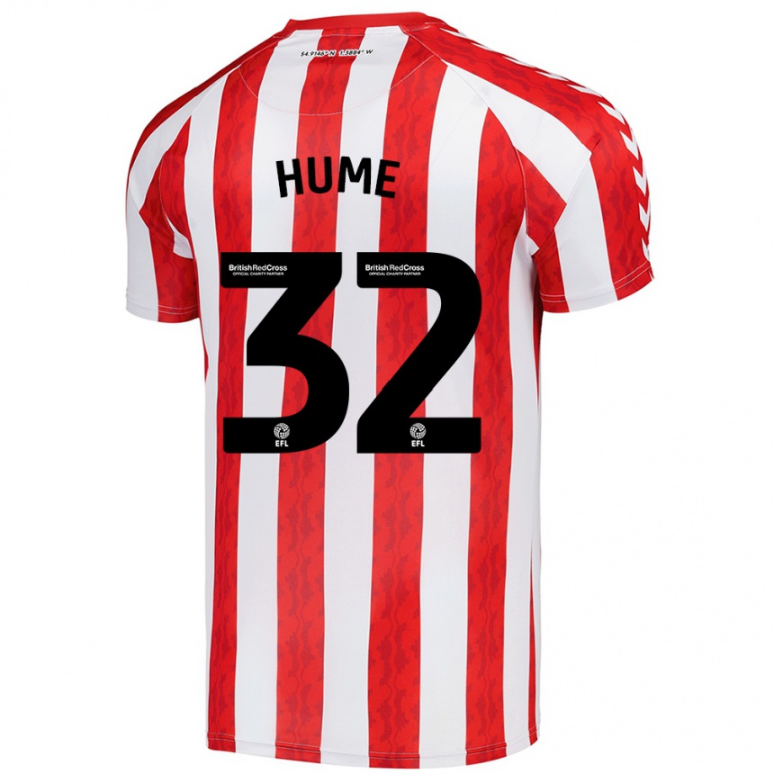 Niño Fútbol Camiseta Trai Hume #32 Rojo Blanco 1ª Equipación 2024/25 México