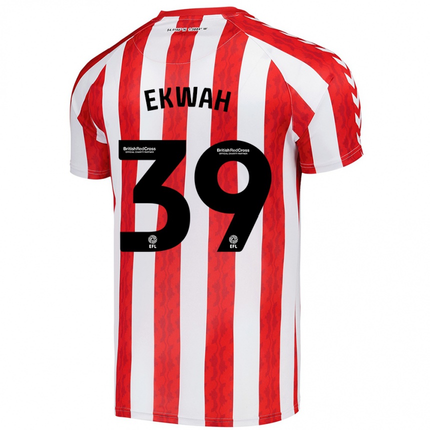 Niño Fútbol Camiseta Pierre Ekwah #39 Rojo Blanco 1ª Equipación 2024/25 México