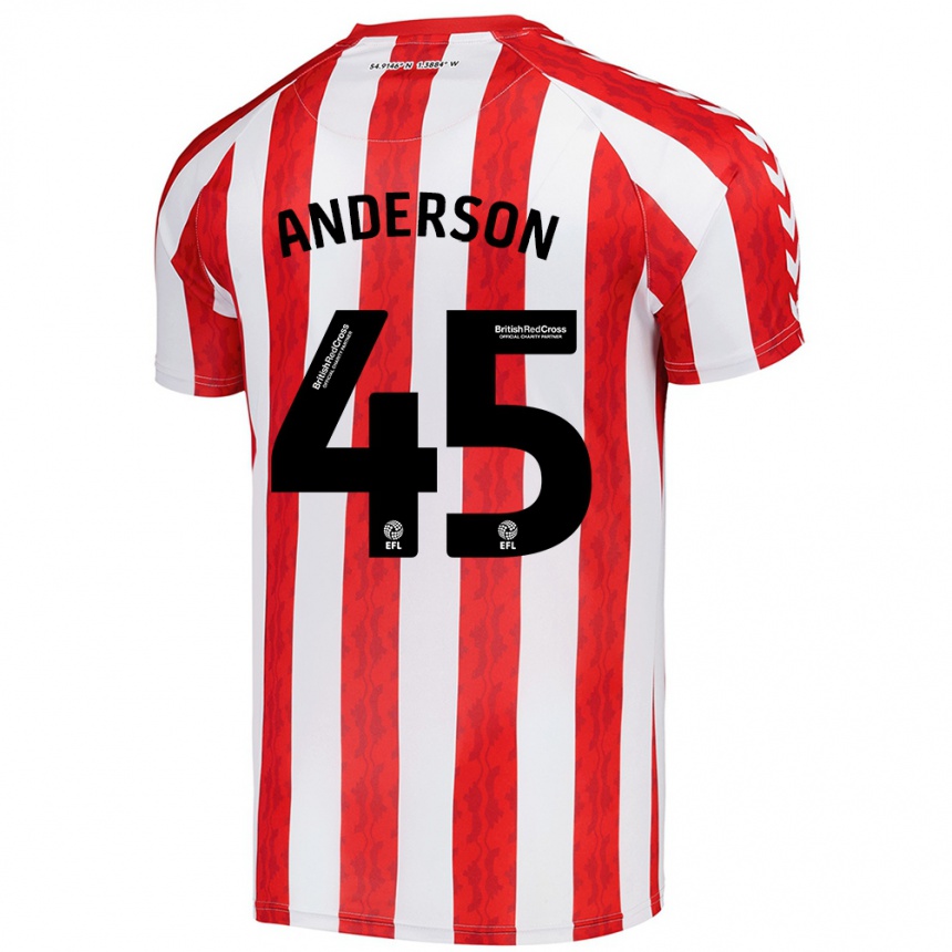 Niño Fútbol Camiseta Joe Anderson #45 Rojo Blanco 1ª Equipación 2024/25 México