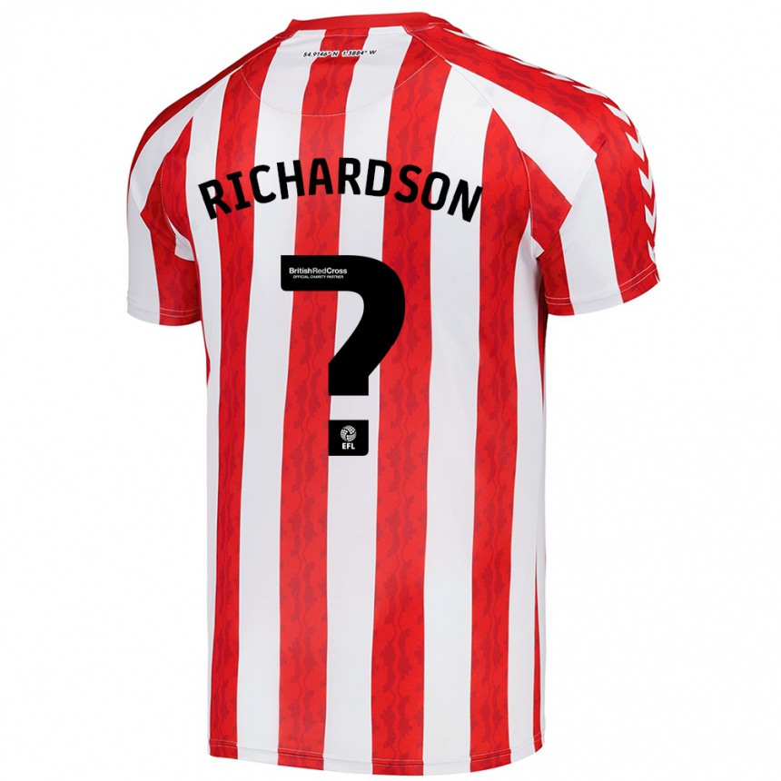 Niño Fútbol Camiseta Adam Richardson #0 Rojo Blanco 1ª Equipación 2024/25 México