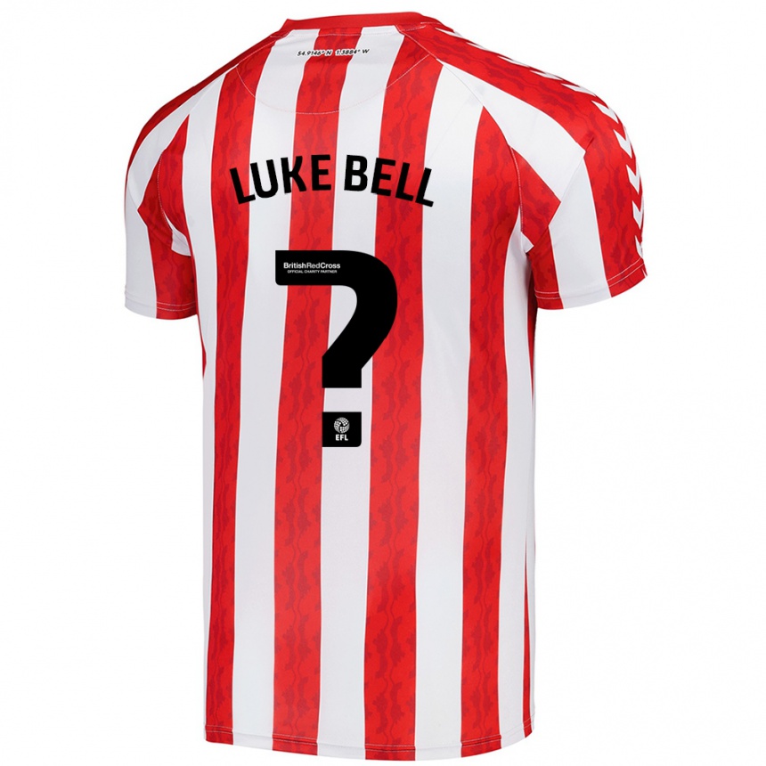 Niño Fútbol Camiseta Luke Bell #0 Rojo Blanco 1ª Equipación 2024/25 México