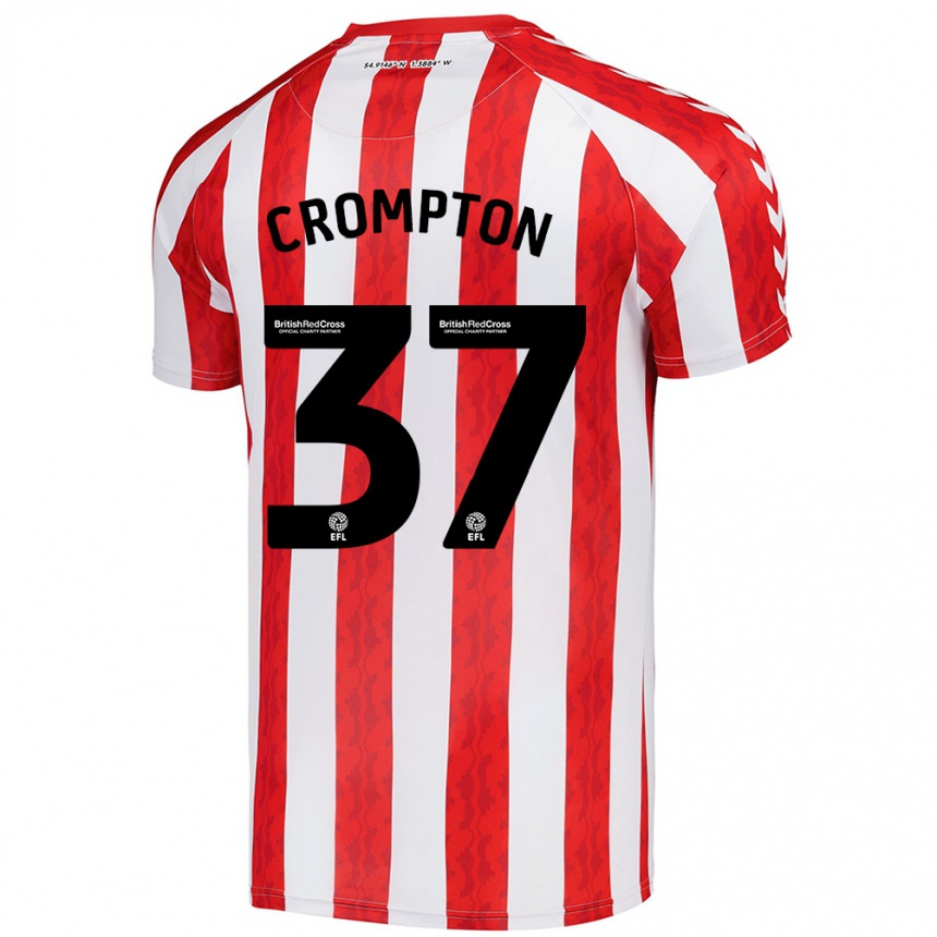 Niño Fútbol Camiseta Ben Crompton #37 Rojo Blanco 1ª Equipación 2024/25 México