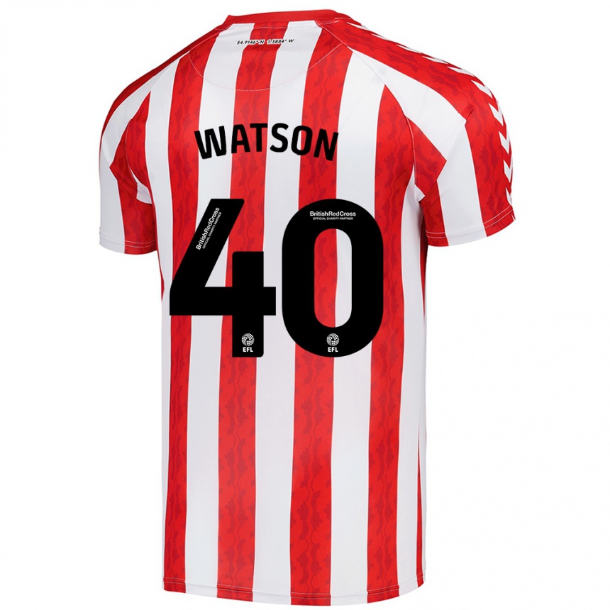 Niño Fútbol Camiseta Tom Watson #40 Rojo Blanco 1ª Equipación 2024/25 México