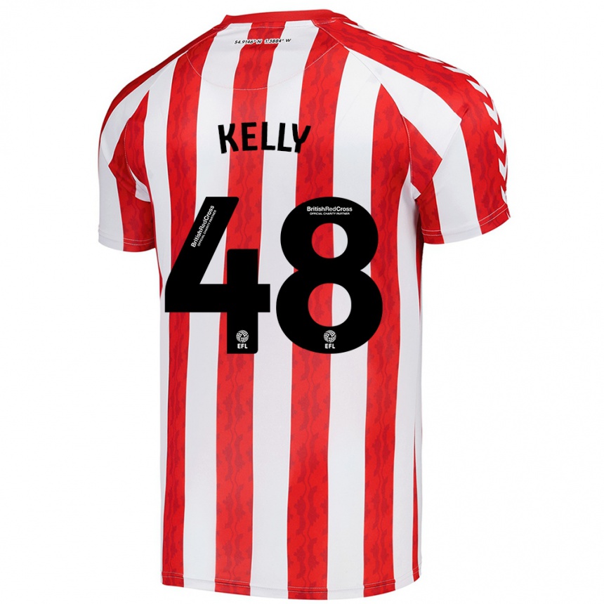 Niño Fútbol Camiseta Caden Kelly #48 Rojo Blanco 1ª Equipación 2024/25 México