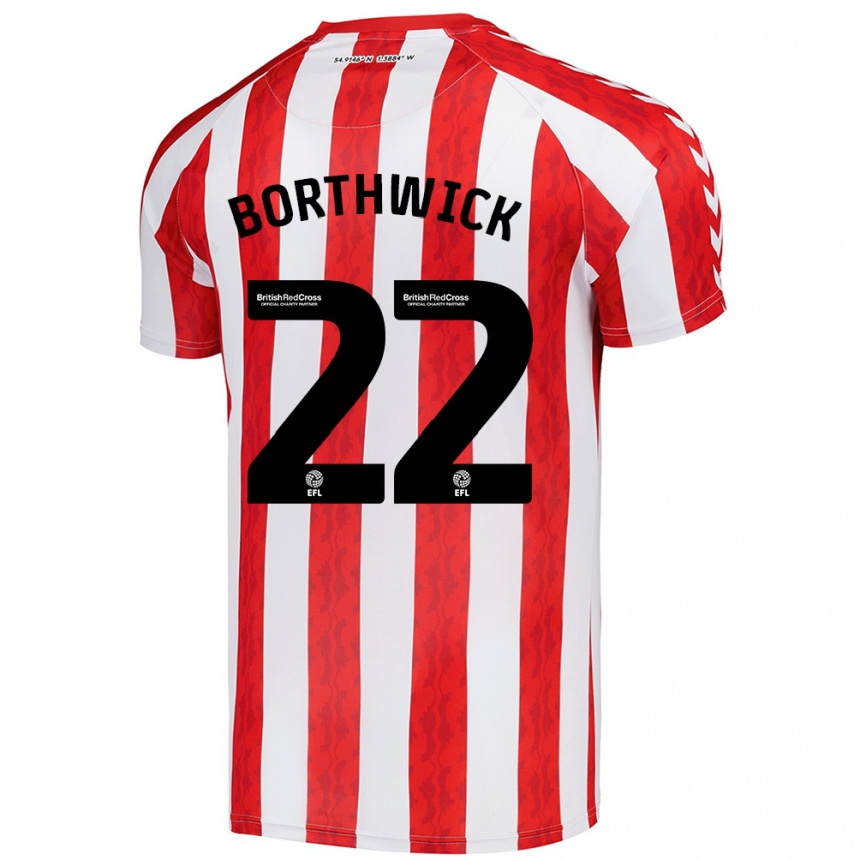 Niño Fútbol Camiseta Megan Borthwick #22 Rojo Blanco 1ª Equipación 2024/25 México