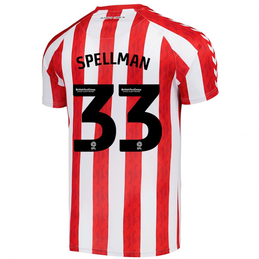 Niño Fútbol Camiseta Michael Spellman #33 Rojo Blanco 1ª Equipación 2024/25 México