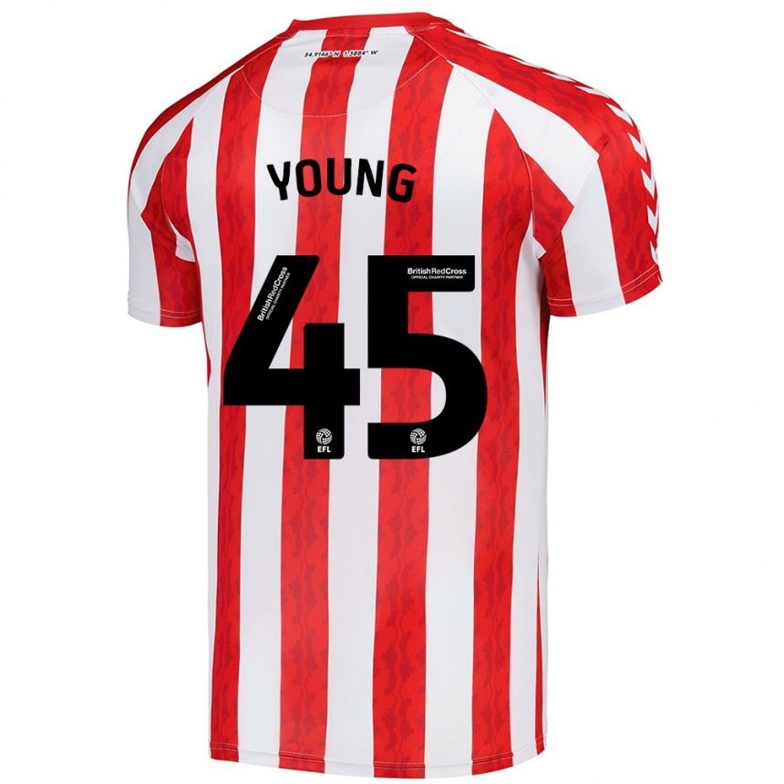 Niño Fútbol Camiseta Matthew Young #45 Rojo Blanco 1ª Equipación 2024/25 México