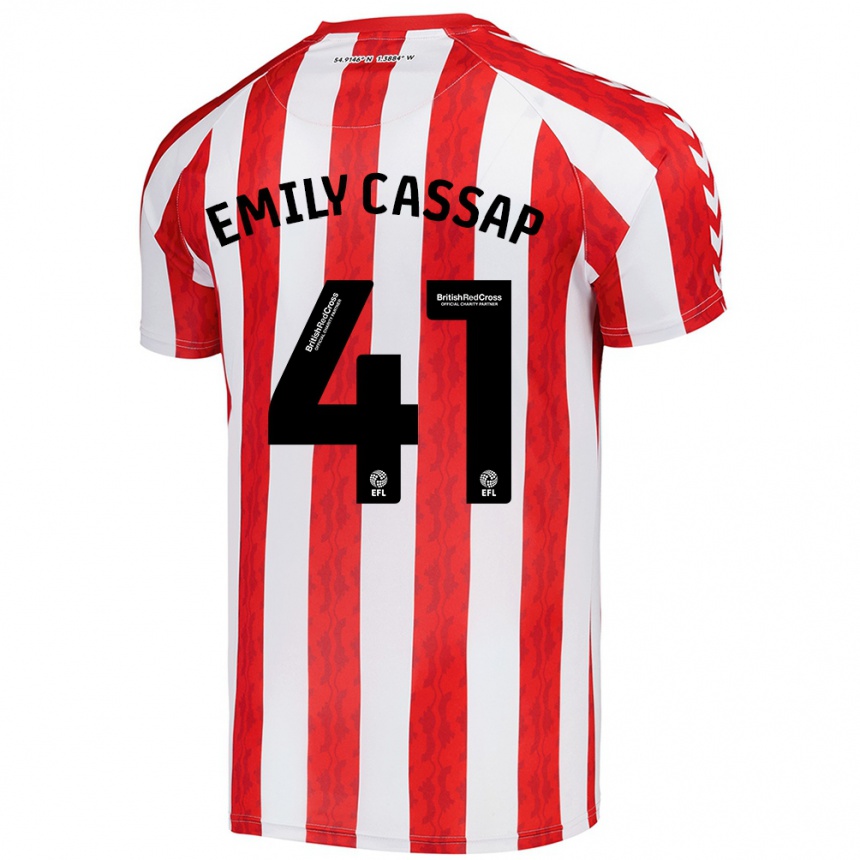 Niño Fútbol Camiseta Emily Cassap #41 Rojo Blanco 1ª Equipación 2024/25 México