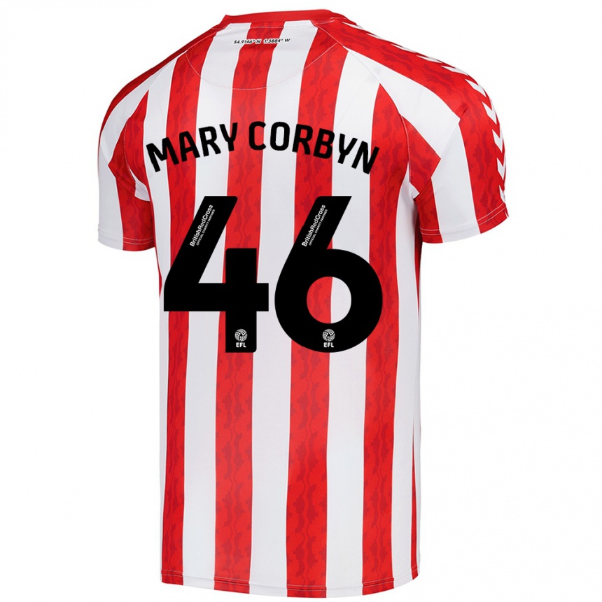 Niño Fútbol Camiseta Mary Corbyn #46 Rojo Blanco 1ª Equipación 2024/25 México