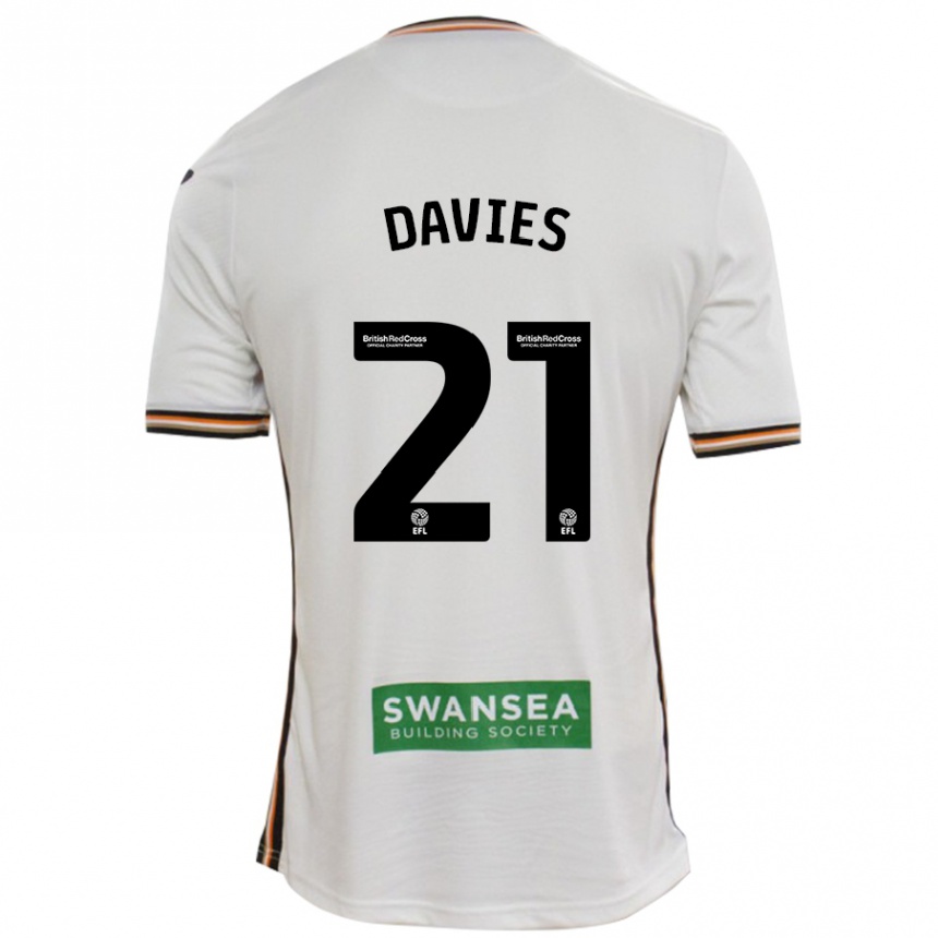 Niño Fútbol Camiseta Laura Davies #21 Blanco 1ª Equipación 2024/25 México