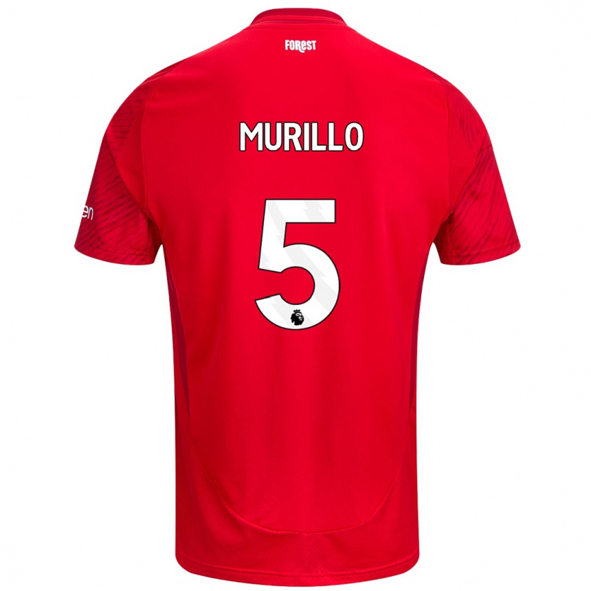 Niño Fútbol Camiseta Murillo #5 Rojo Blanco 1ª Equipación 2024/25 México